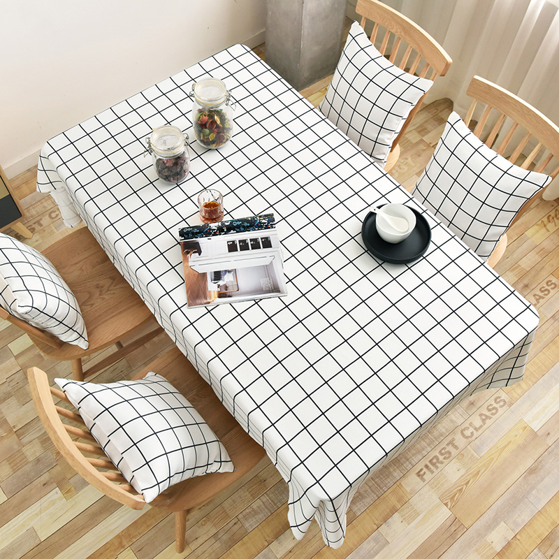 nordic tablecloth fabric cotton linen waterproof and oil-proof disposable rectangular pvc tea table cloth table mat desk ins students