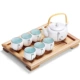 Bộ ấm trà Kung Fu bộ bàn trà gia đình phòng khách đơn giản và hiện đại 6 gói tách trà nhà gốm hoàn chỉnh bộ trà - Trà sứ