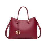 Красная вместительная и большая сумка через плечо, из натуральной кожи, премиум класс