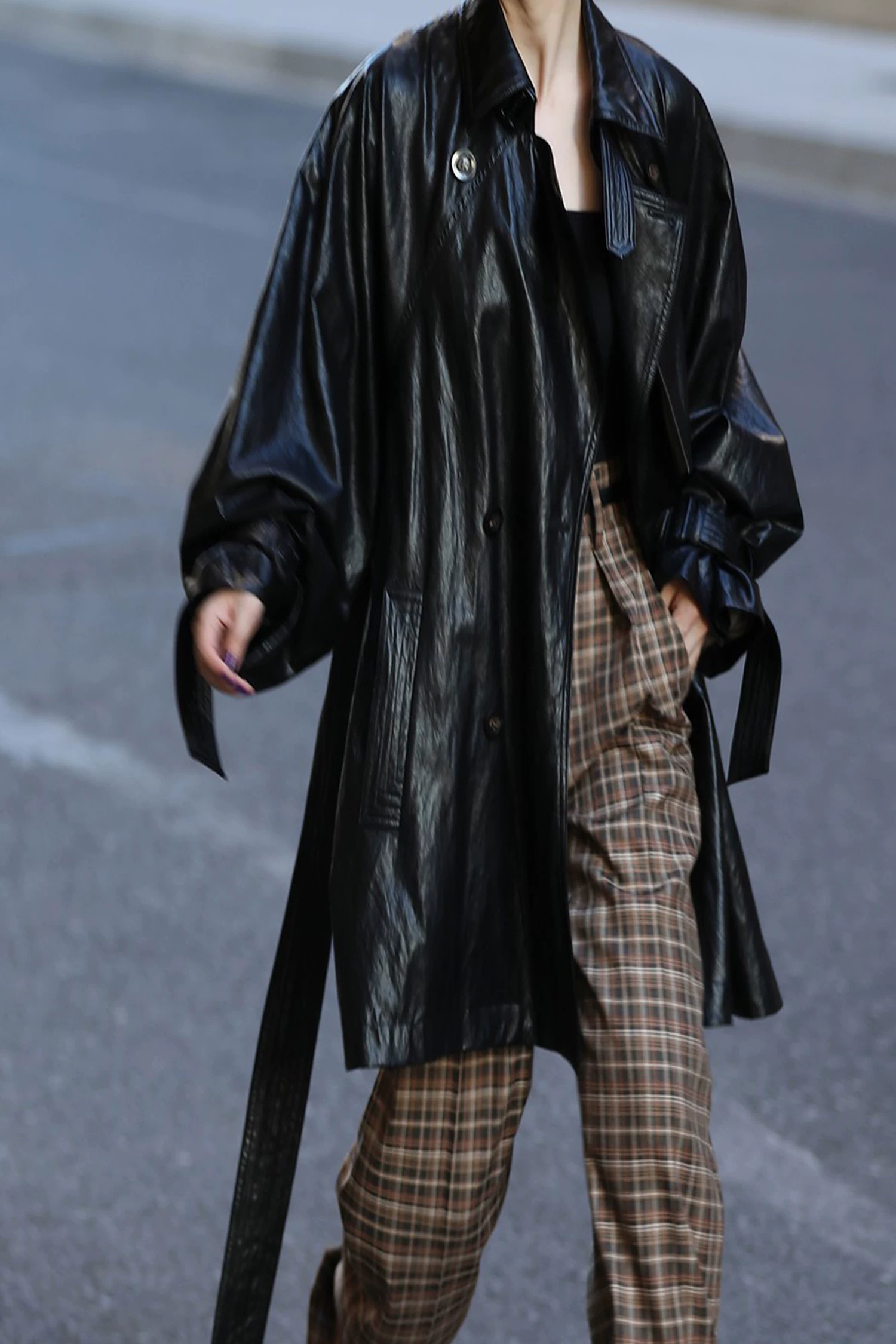 Полиуретановое trench coat, осенняя куртка, костюм, коллекция 2023