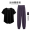 黑色短袖两件套（紫裤）2024网红爆款套装/专业晨跑服 速干衣