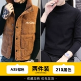 Мужской осенний трендовый удерживающий тепло жилет с пухом без рукавов, демисезонная куртка, увеличенная толщина