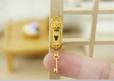 taobao agent Micro -shrinking food and playing scene model Doll house accessories mini high -end pattern door lock OB11GSC