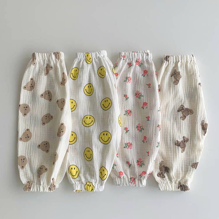 Children's mosquito repellent, summer trousers, double-layer gauze flashlight for boys, Korean style