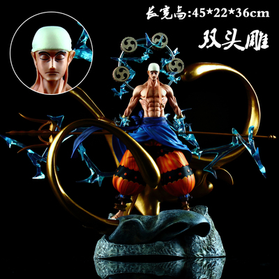 taobao agent Anime One Piece Zn immature thunder god Aiyuki Island thunder sound fruit double head carving limited hand -made model decoration