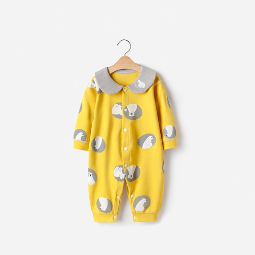 Детский комбинезон, хлопковая пижама, боди, термобелье, тонкий пуховик для новорожденных, длинный рукав, осенний