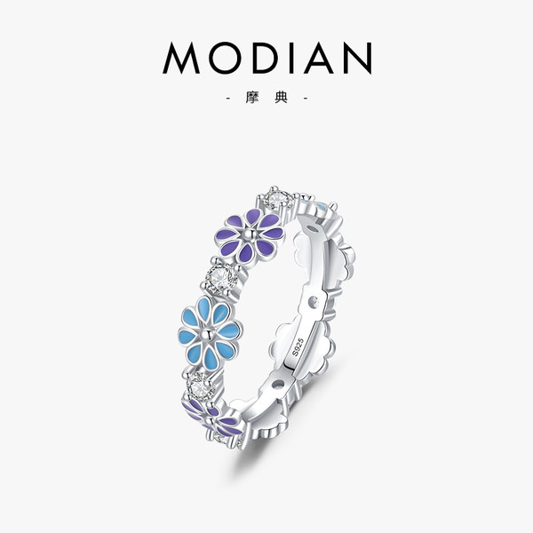 Японское свежее милое модное универсальное кольцо, серебро 925 пробы, в цветочек