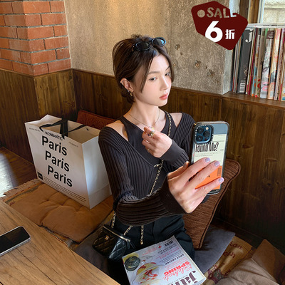 taobao agent [60 % off clearance] Xia Shiwen cold extract two sets of Laiser pure desire to knit cardigan/slim vest female summer