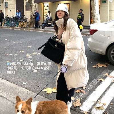 taobao agent Velvet demi-season long retro down jacket, duck down, mid-length