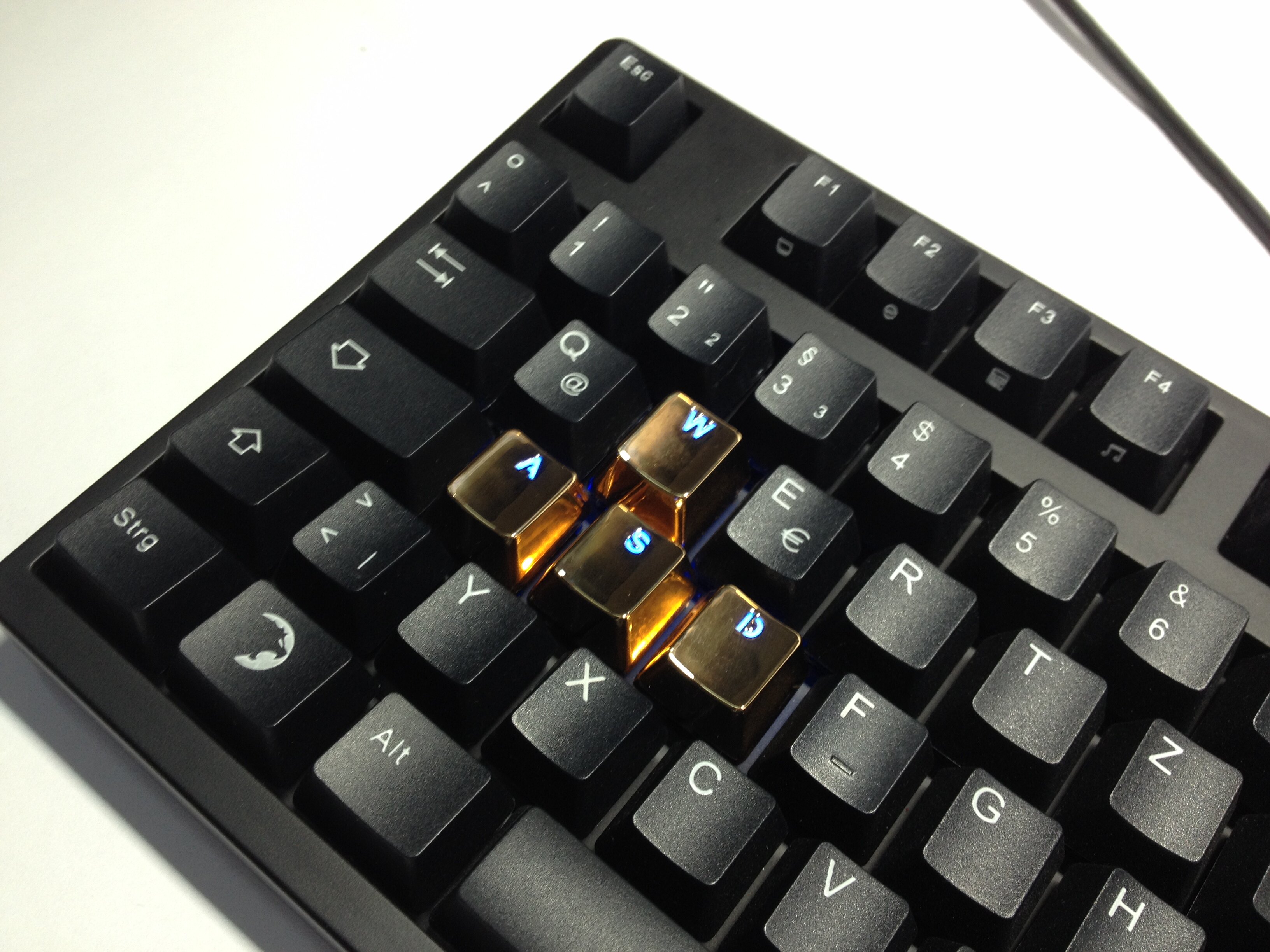 【韩度】机械键盘 背光金属键帽 金色/银色 wasd/方向键