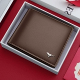 Septwolves, мужской короткий бумажник, кошелек, коллекция 2021, из натуральной кожи, подарок на день рождения