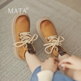 Martens, демисезонные низкие замшевые ретро кожаные короткие сапоги на платформе, из натуральной кожи