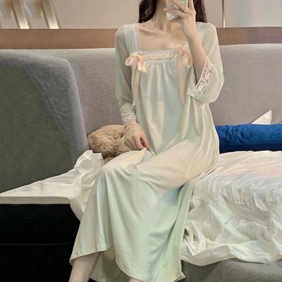 taobao agent Extra large pijama, thin skirt for princess, plus size, loose fit, french style, long sleeve