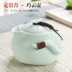 Meige Ru Kiln Mở ấm trà bằng gốm Bộ ấm trà Đinh lăng Qiaoyun Penguin Pot Kung Fu Bộ trà Trà tay cầm nồi đơn - Trà sứ