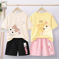 [Два набора чистого хлопка] Rice White T/Hair Band Rabbits