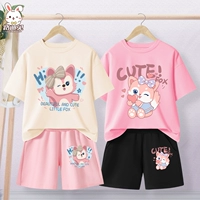 [Два набора чистого хлопка] рисовый белый t/милый лиса-ром