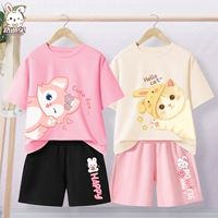 [Два набора хлопкового хлопка] Pink T/Pink Fox_7-Black K/Happy Clausberry S-Bei Белый T/зонд Cat_9-Pink K/Pink White Rabbit S