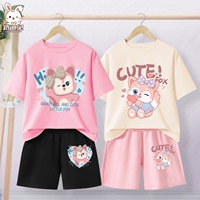 [Два набора хлопка] розовый т/милый лиса-черный k/милый лиса X-Mi White T/Love Fox-Pink K/Love Fox x