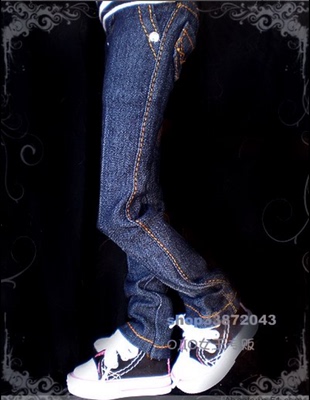 taobao agent Doll, clothing, blue loose straight jeans for leisure, scale 1:3, scale 1:4