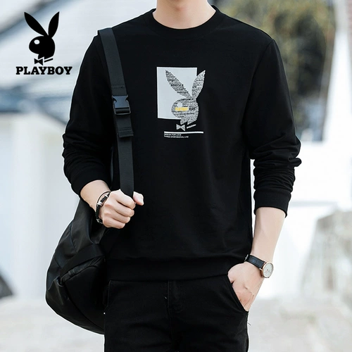 Playboy, толстовка, трендовый утепленный лонгслив, куртка для отдыха, круглый воротник, в корейском стиле