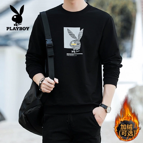 Playboy, толстовка, трендовый утепленный лонгслив, куртка для отдыха, круглый воротник, в корейском стиле