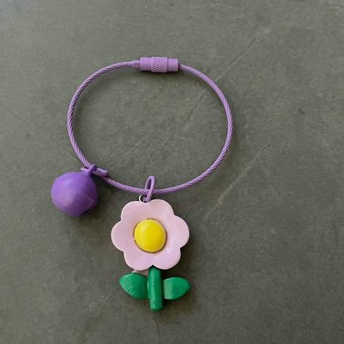 Брелок ручной работы, стальная проволка, милый колокольчик с колокольчиком, подвеска, ключи от машины, «сделай сам», в цветочек