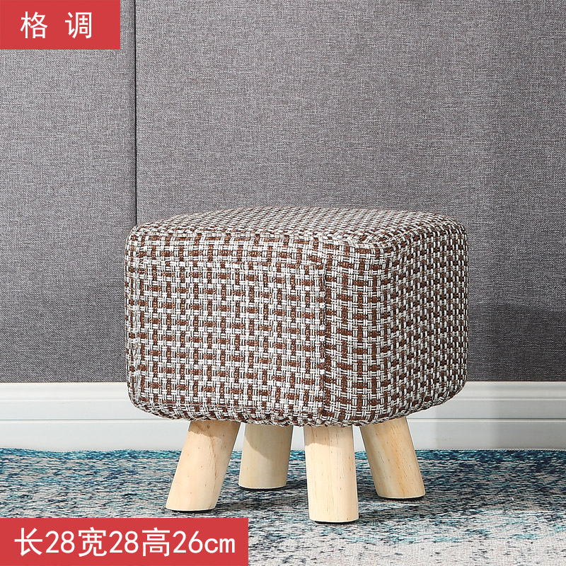 small stool household fabric small bench creative ins net red lazy stool nordic shoe changing stool sofa solid wood low stool