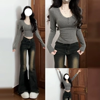 [Серый] [Горячий плечо сладкий и пряный, очень сказочный, зажатый дизайн талии уникальный и очень красивый в этом году популярные нишевые наряды дофамина-сладкие и стройные корейские маленькие и красивые американские ретро, ​​слегка толстые рождественские наряды Новая годоватая боевая одежда]]