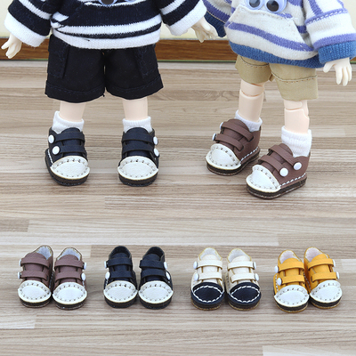 taobao agent OB11 baby shoes GSC YMY BJDY9 molly bjd shoe handmade cowhide double row buckle shoes