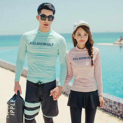 Лонгслив, купальник для влюбленных, раздельный быстросохнущий комплект для плавания, защита от солнца