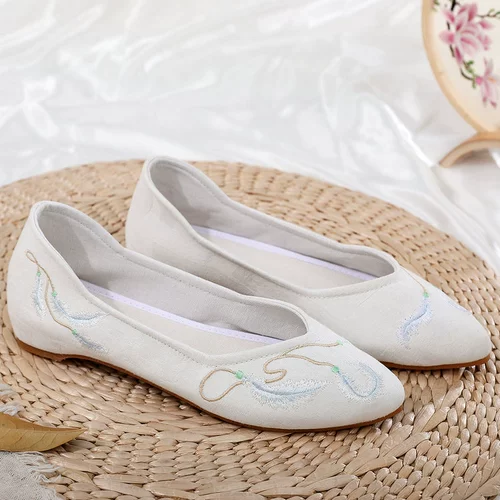 Универсальное модное ретро ципао с заостренным носом с низким вырезом, осенняя обувь