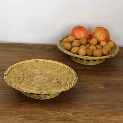 Бамбуковая фруктовая тарелка с высоким содержанием базовой бамбуковой корзины сухой фрукты с закуска