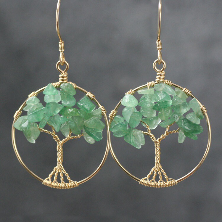 素元 发财树耳环女 原创个性手工夸造大树耳饰 许愿树相思树饰品