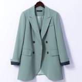 Расширенный осенний пиджак классического кроя для отдыха, модный комплект, изысканный стиль, свободный крой