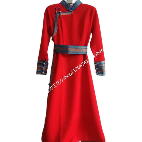 Женская монгольская халат традиционно модифицирована современная взрослая женская халата этническая платья меньшинства сцены ежедневной весны и летнего стиля