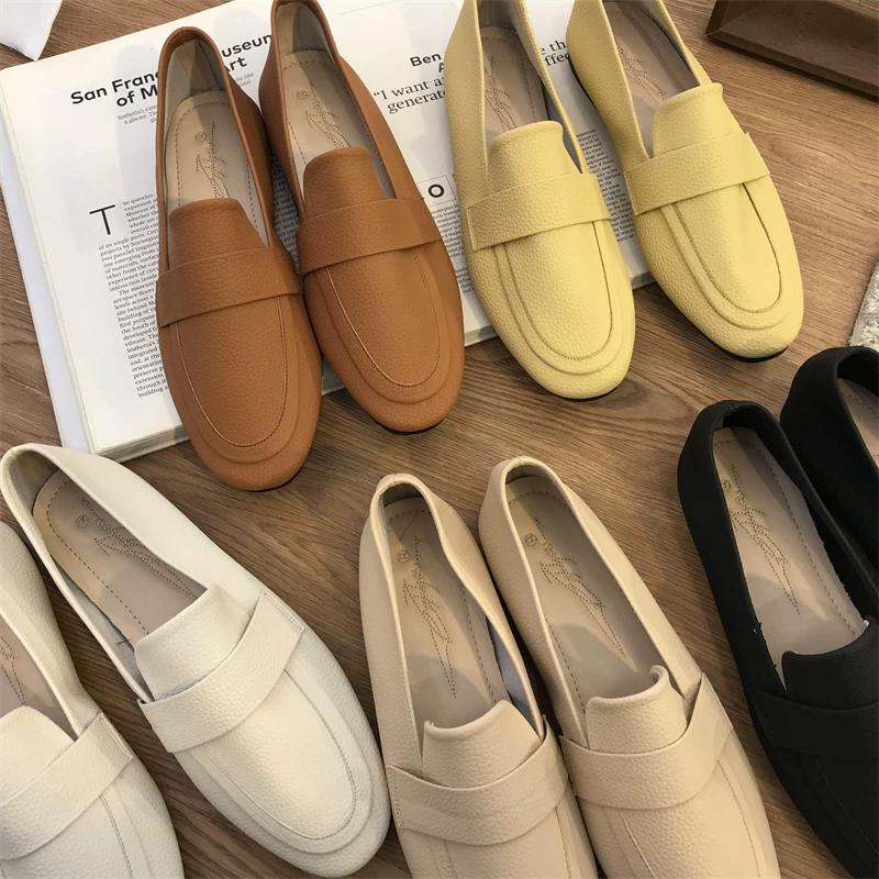 Комфортные кожаные туфли на низком каблуке Jill Styles, женские туфли, круглый нос, повседневные кожаные туфли, плоская подошва, одиночные туфли