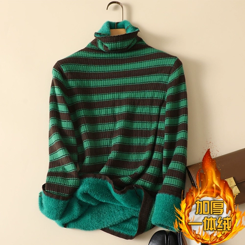 Бархатный демисезонный утепленный свитер, трикотажный лонгслив