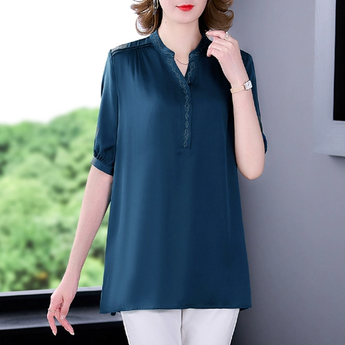 Элитная летняя одежда для матери, модная рубашка, оверсайз, в западном стиле, для среднего возраста