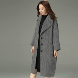 Демисезонное шерстяное шерстяное пальто, куртка, в корейском стиле, большой размер, увеличенная толщина, оверсайз