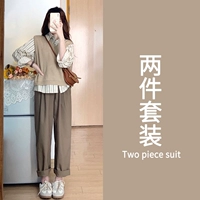 Жилет + рубашка [шикарный и красивый костюм-юбка/соленый стиль, светлый зрелый/героиня корейской драмы/наряд в чайном стиле/шикарный костюм в чайном стиле/весенний наряд для отдыха на море/дофаминовый наряд/весенняя одежда/женская одежда в стиле воздержания]