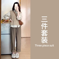 Жилет, рубашка, штаны, юбка, весенний комплект, в стиле Шанель, 2024 года