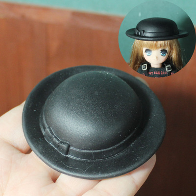 taobao agent Mini Black Hat Cattle Hat Headdown Accessories Azone soldiers 8 points and 12 points BJD dolls OB27