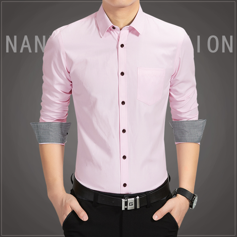 Buy Men's new long sleeves pure color shirt business Office ...