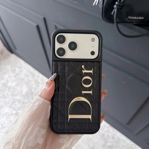 Luxury Quilted Leather With Metal Accent – Pro/Plus/Max/Air – 17, 16, 15, 14, 13, 12 iPhone Case
