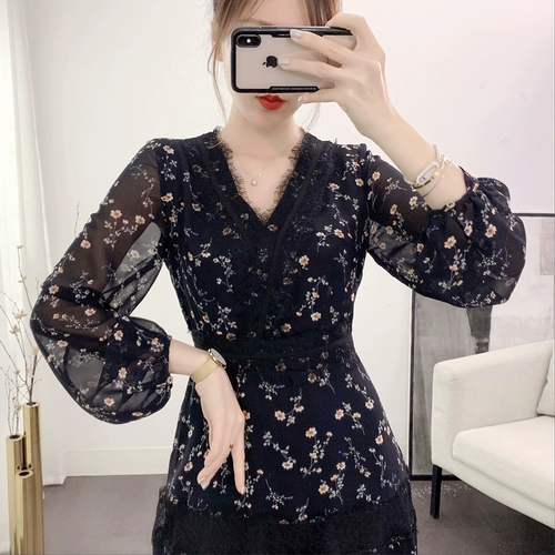 Осеннее кружевное шифоновое платье, большой размер, коллекция 2023, подходит для полных девушек