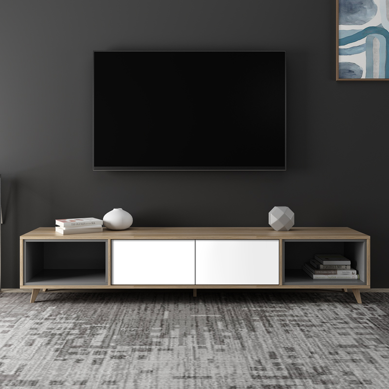 Buy nordic solid wood tv coffee table combination set small