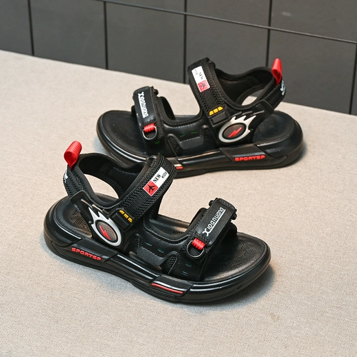 Детские сандалии для мальчиков, летняя нескользящая детская обувь, туфли, подходит для подростков, 2022, мягкая подошва, в корейском стиле