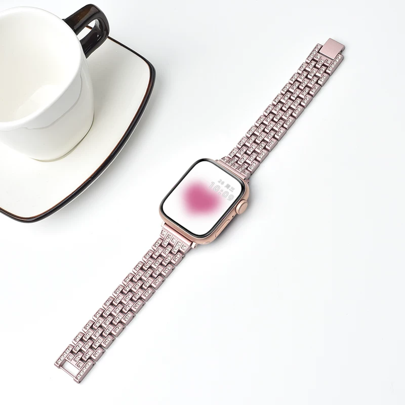 [Подходит для Apple Watch iWatch9 ремешок Apple Watch 7/6/5/4 поколение золотой камень Ultra trendy S7 цепь S8 мини 41/49 мм женский SE ремешок S5 новый]