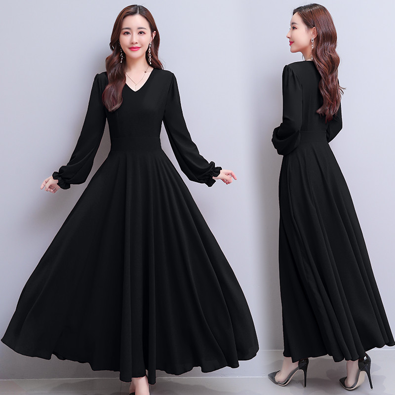 High-end celebrity temperament dress goddess Fan Qiu dress 2020 new fat mm waist red chiffon big swing skirt