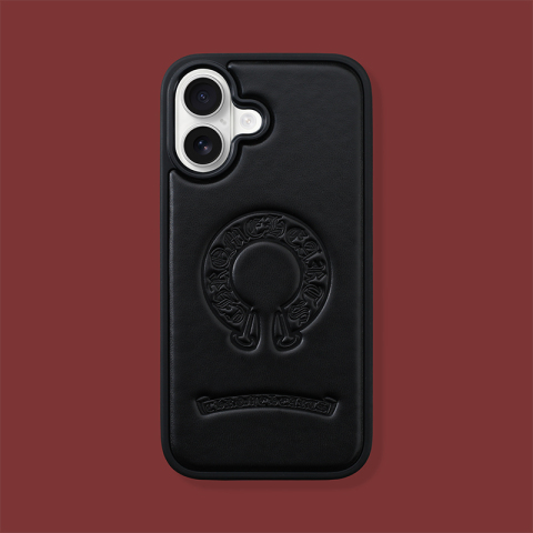 Chrome Hearts Embossed Geometric Pattern Synthetic Leather iPhone Case